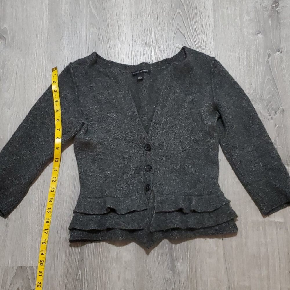 Grey Ruffled Cardigan